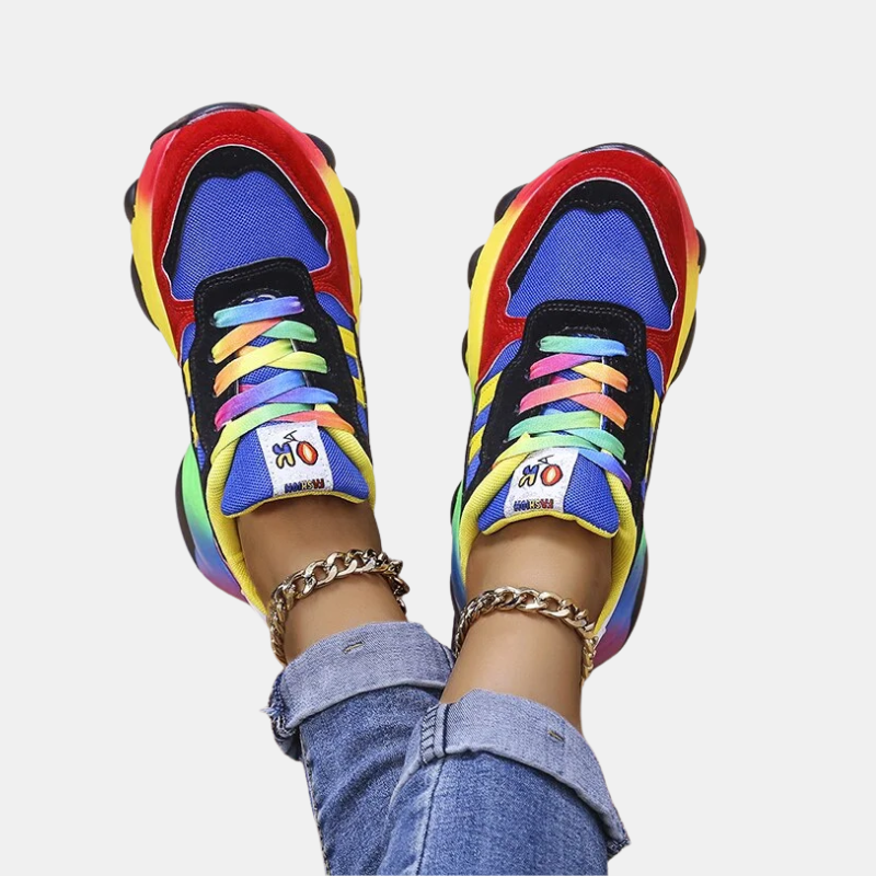 Multikleurige Orthopedische Sneakers met Plateau voor Dames – Modern Stijl en Absoluut Comfort