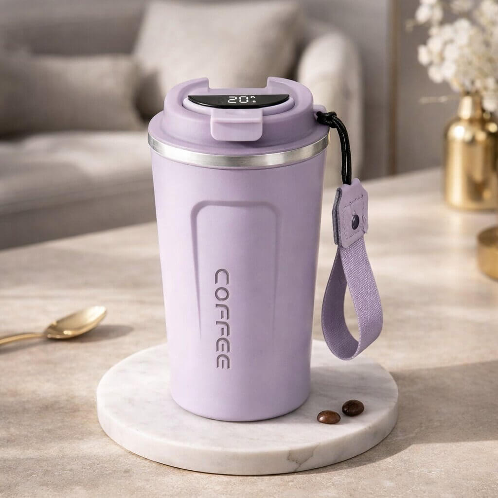 RVS Reisbeker met Slimme Temperatuurweergave – Thermosbeker van Roestvrij Staal