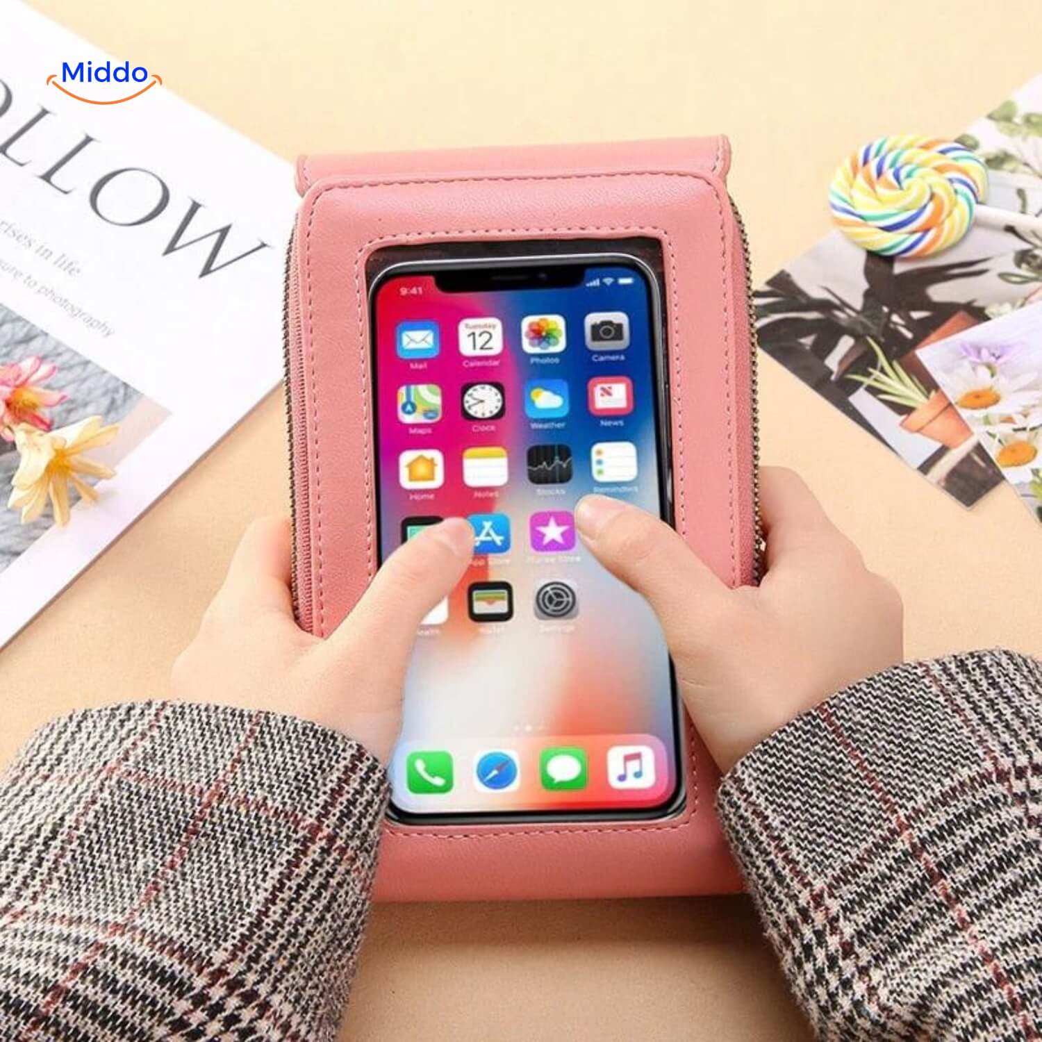 TouchScreenPro Tas | Compacte Schoudertas met Innovatieve Touchscreen Achterkant