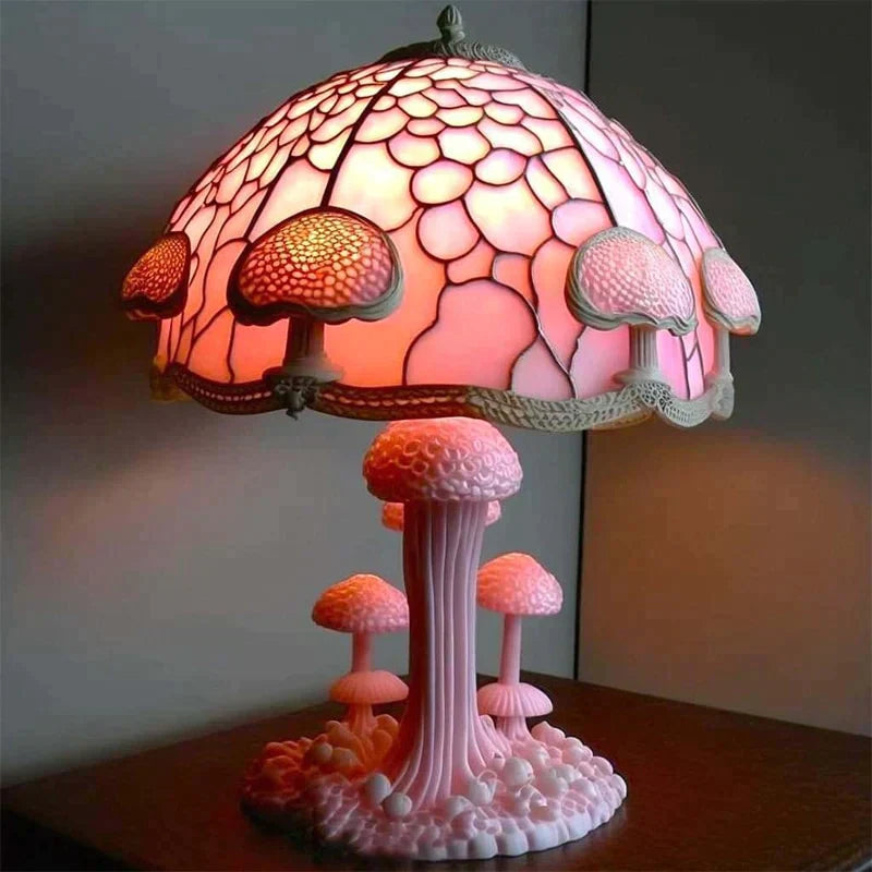 Glas-in-lood Lamp - Rustgevend Ontwerp - Dimbaar & Kleurrijk