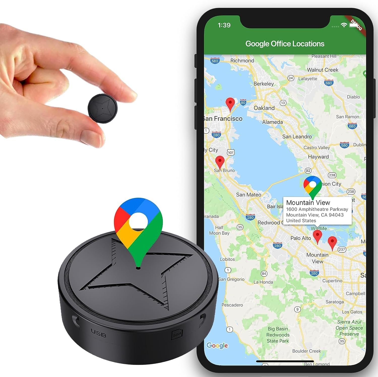 Ultracompact Magnetische GPS Tracker voor Auto- en Voertuigtracking – Real-Time Locatieapparaat voor Huisdieren en Waardevolle Zaken