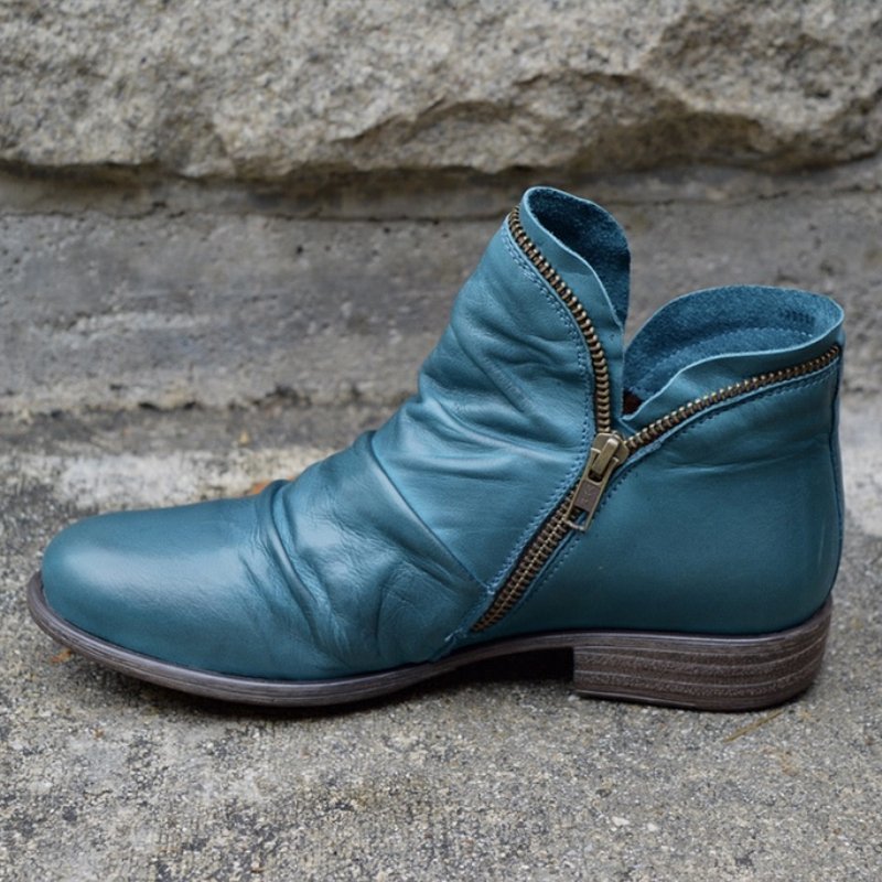 Trendy Leren Dames Enkellaarsjes – Eva