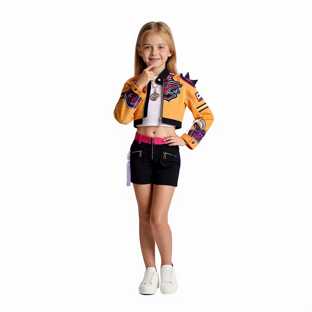 Meisjes Futuristisch Halloween Kostuum Crop Jacket Lange Mouwen