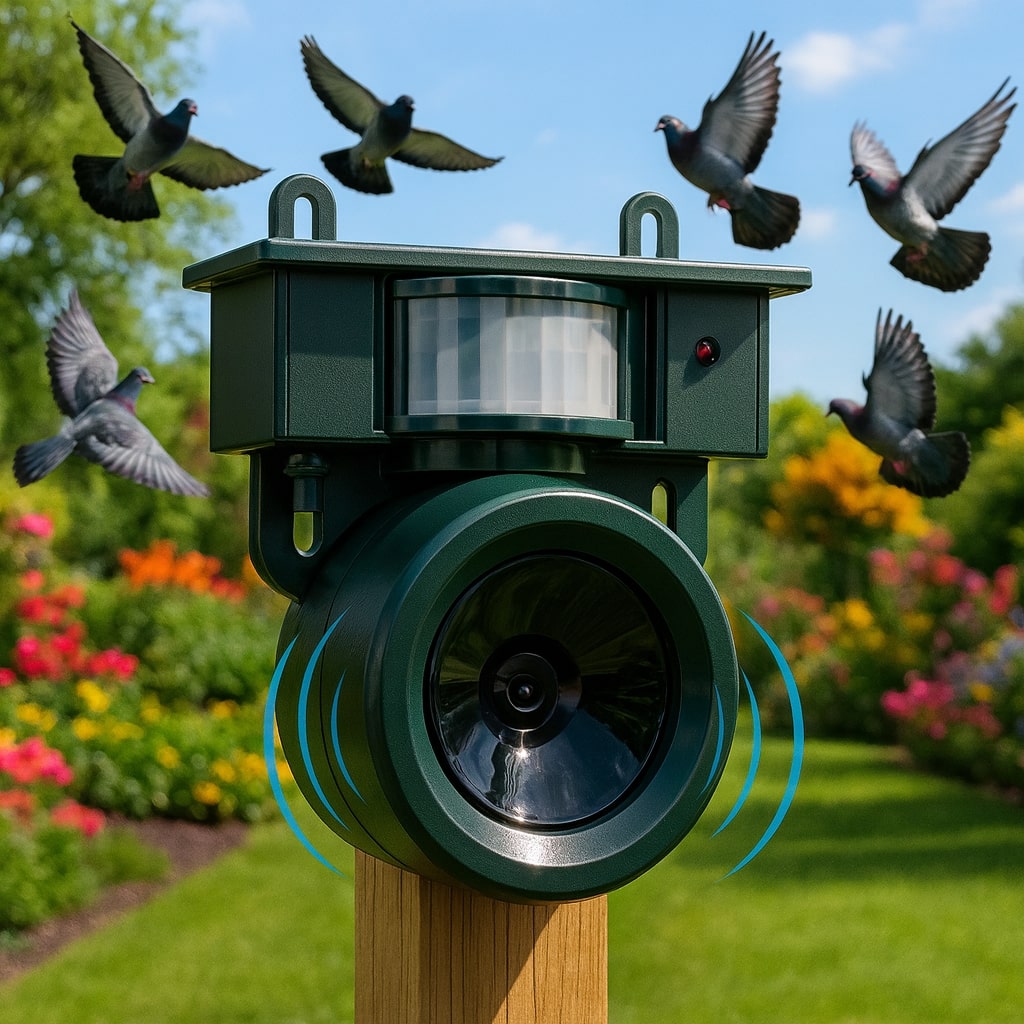 Duiven verjagen van balkon & tuin | Vogelafschrik apparaat | VogelBlock