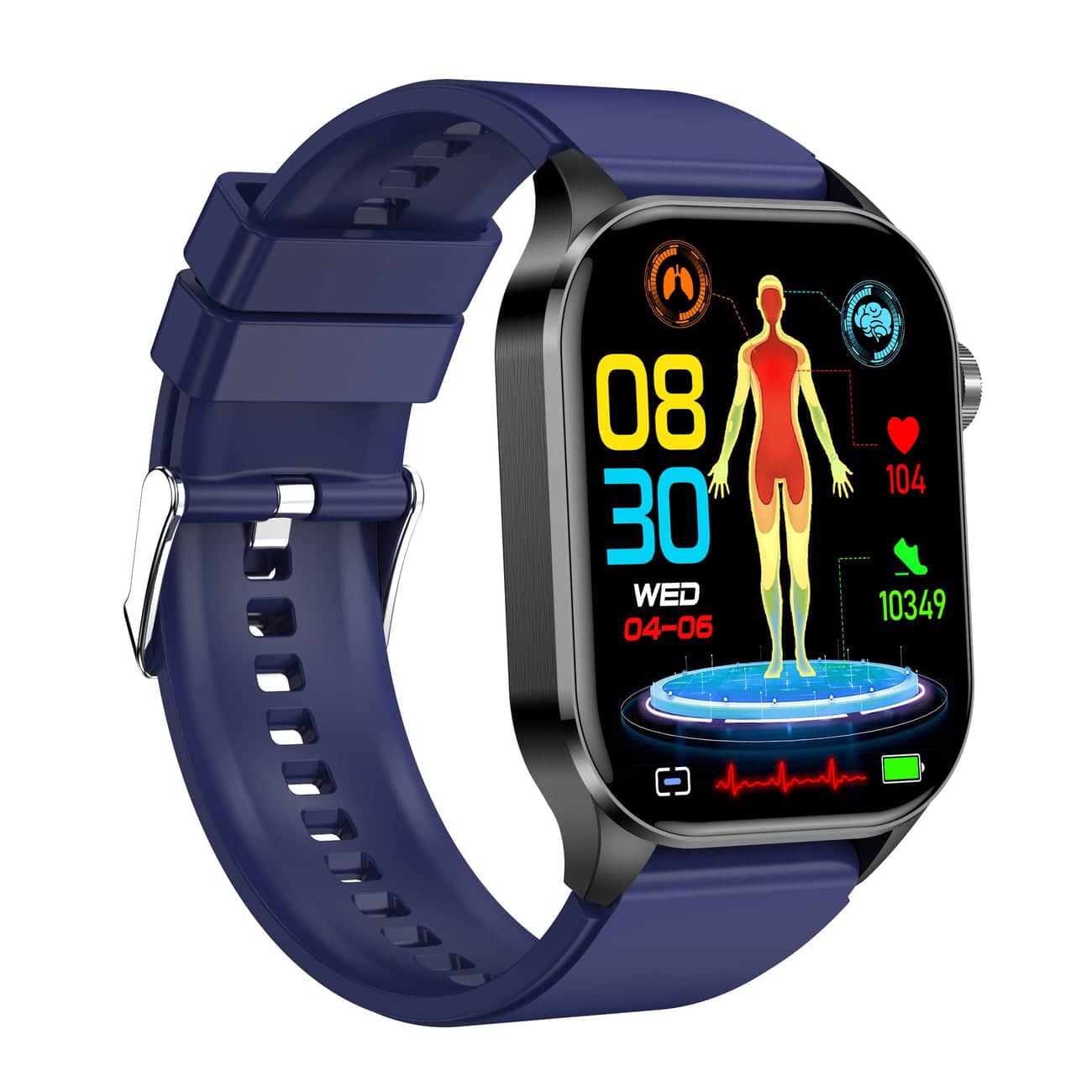 Smartwatch voor Gezondheid & Fitness – EKG, Bloeddruk, Hartslagmeting – Compatibel met iOS & Android