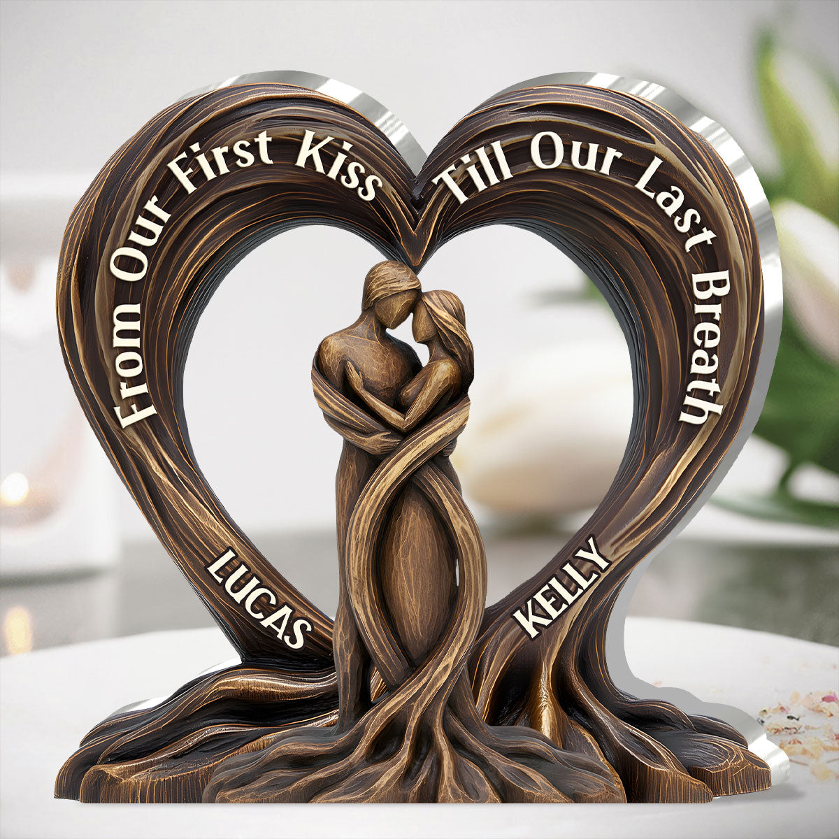 TreeHeart Plaque | Acrylaat Plaquette in Aangepaste Vorm Gepersonaliseerd Hart van de Bomen