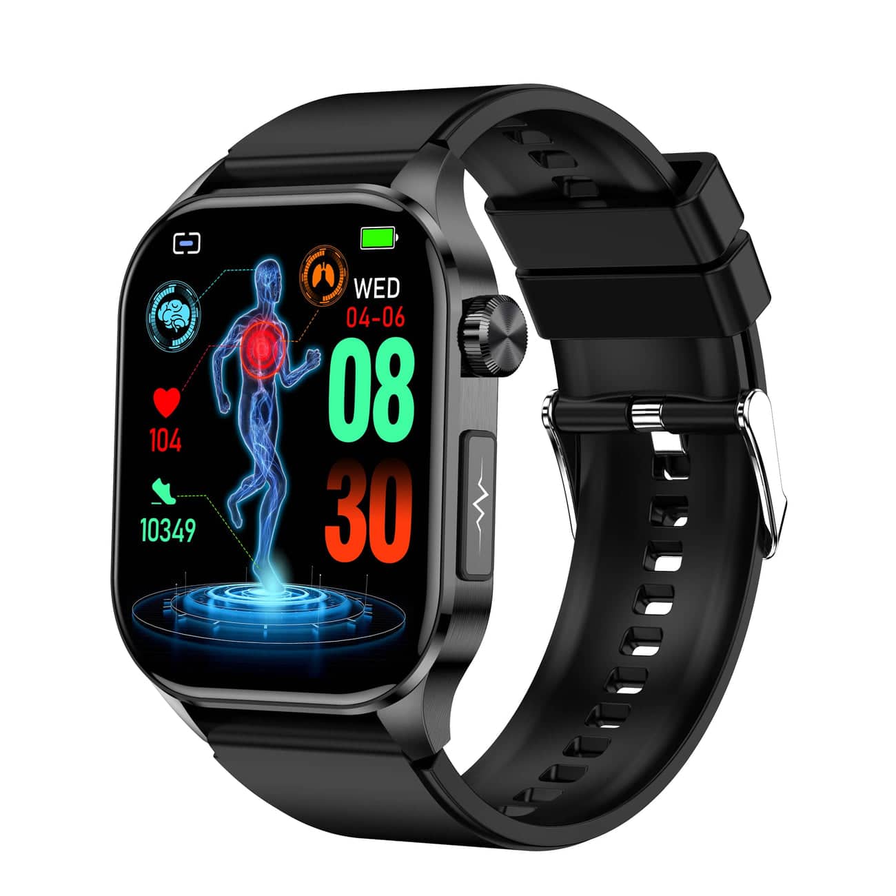 Smartwatch voor Gezondheid & Fitness – EKG, Bloeddruk, Hartslagmeting – Compatibel met iOS & Android