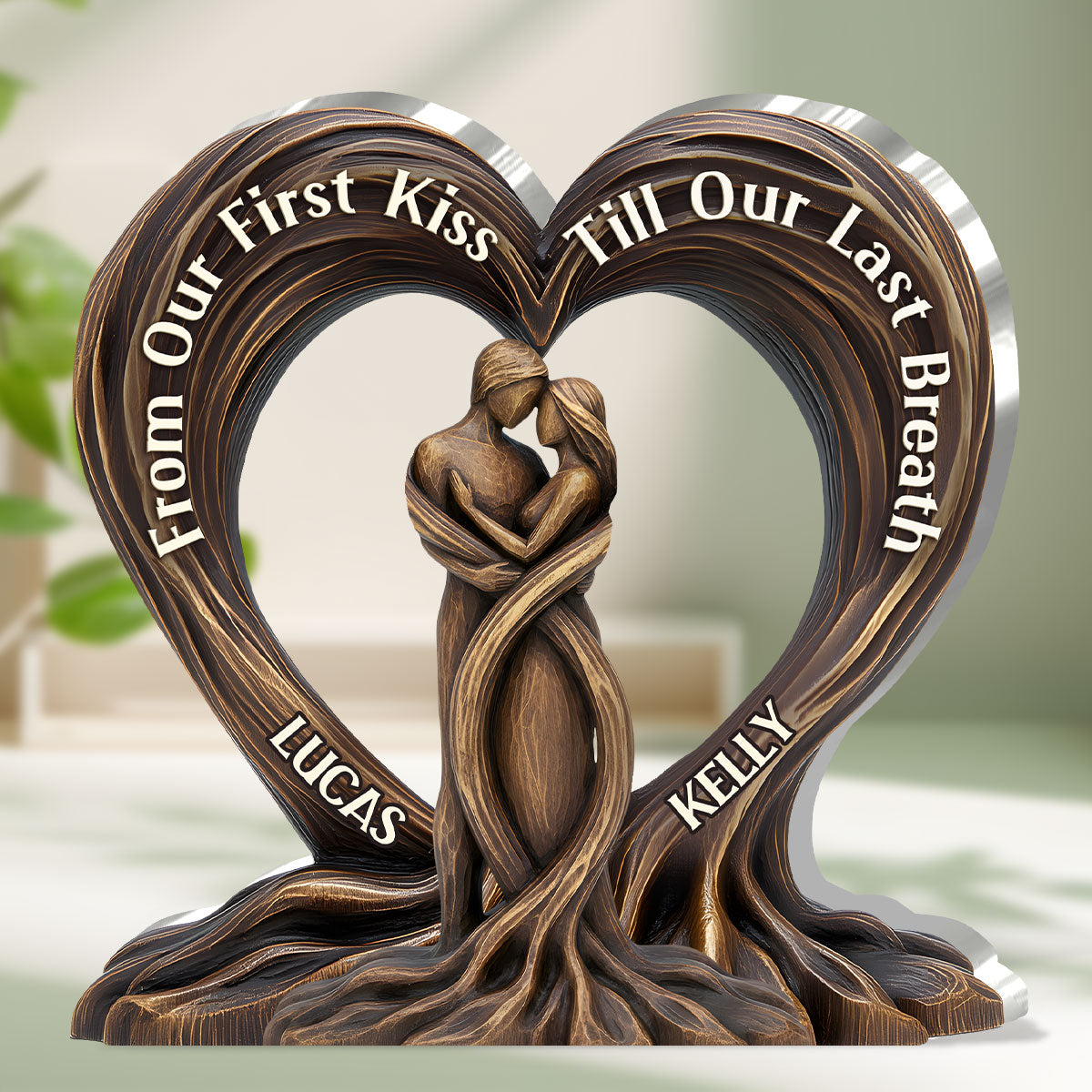 TreeHeart Plaque | Acrylaat Plaquette in Aangepaste Vorm Gepersonaliseerd Hart van de Bomen