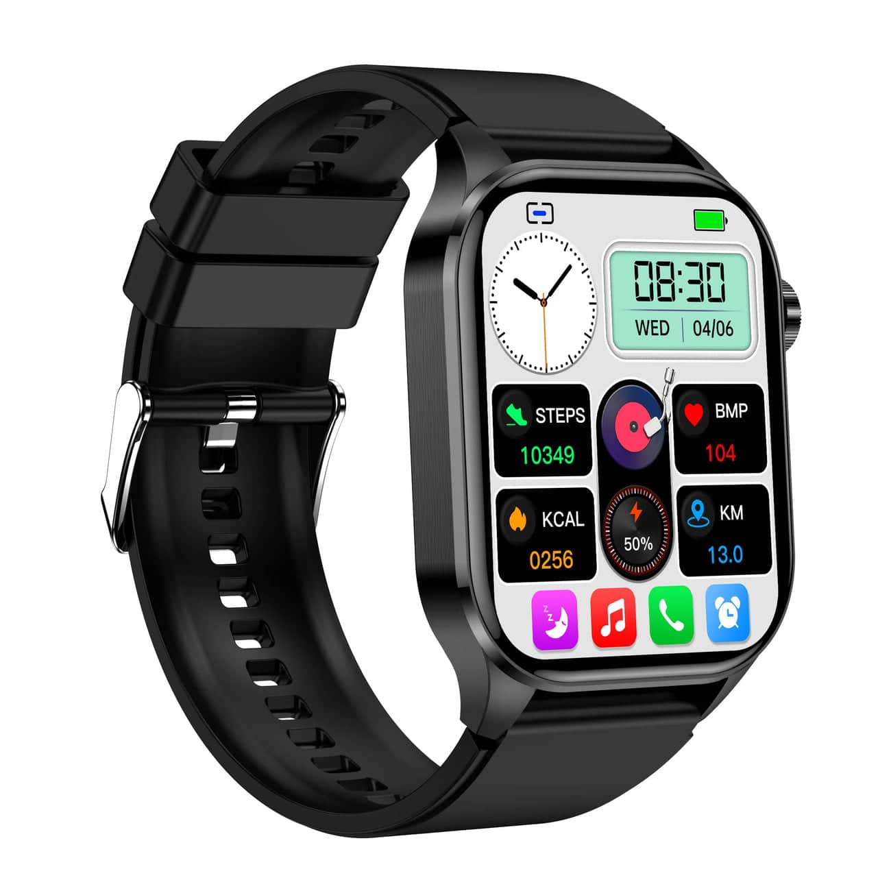 Smartwatch voor Gezondheid & Fitness – EKG, Bloeddruk, Hartslagmeting – Compatibel met iOS & Android
