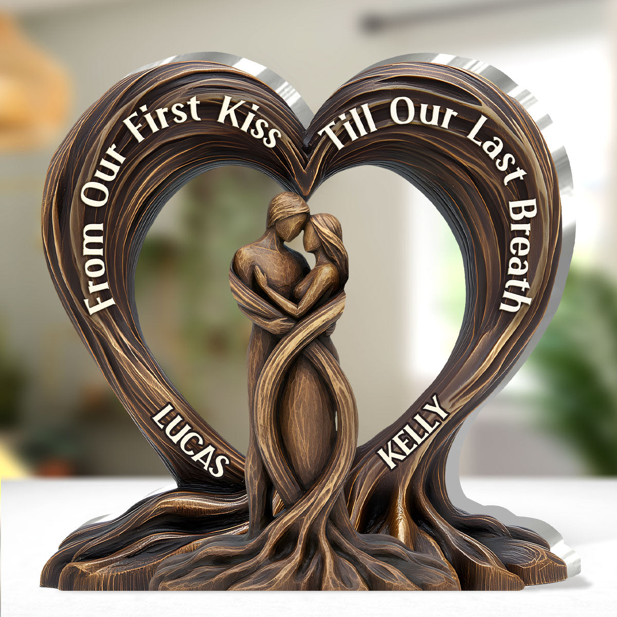 TreeHeart Plaque | Acrylaat Plaquette in Aangepaste Vorm Gepersonaliseerd Hart van de Bomen