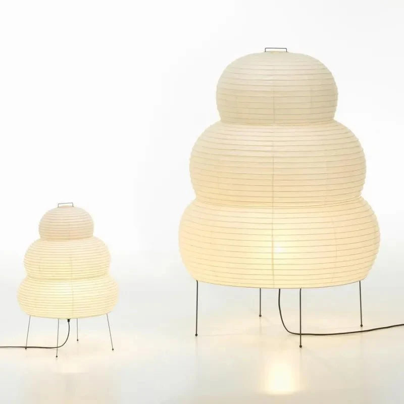 SabiGlow - Artistieke Wabi Sabi Rijstpapier Vloerlamp met Verstelbaar Statief