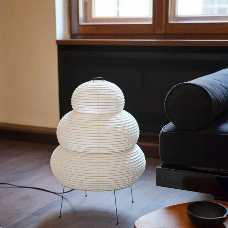 SabiGlow - Artistieke Wabi Sabi Rijstpapier Vloerlamp met Verstelbaar Statief