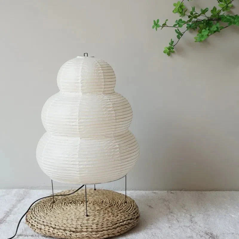 SabiGlow - Artistieke Wabi Sabi Rijstpapier Vloerlamp met Verstelbaar Statief