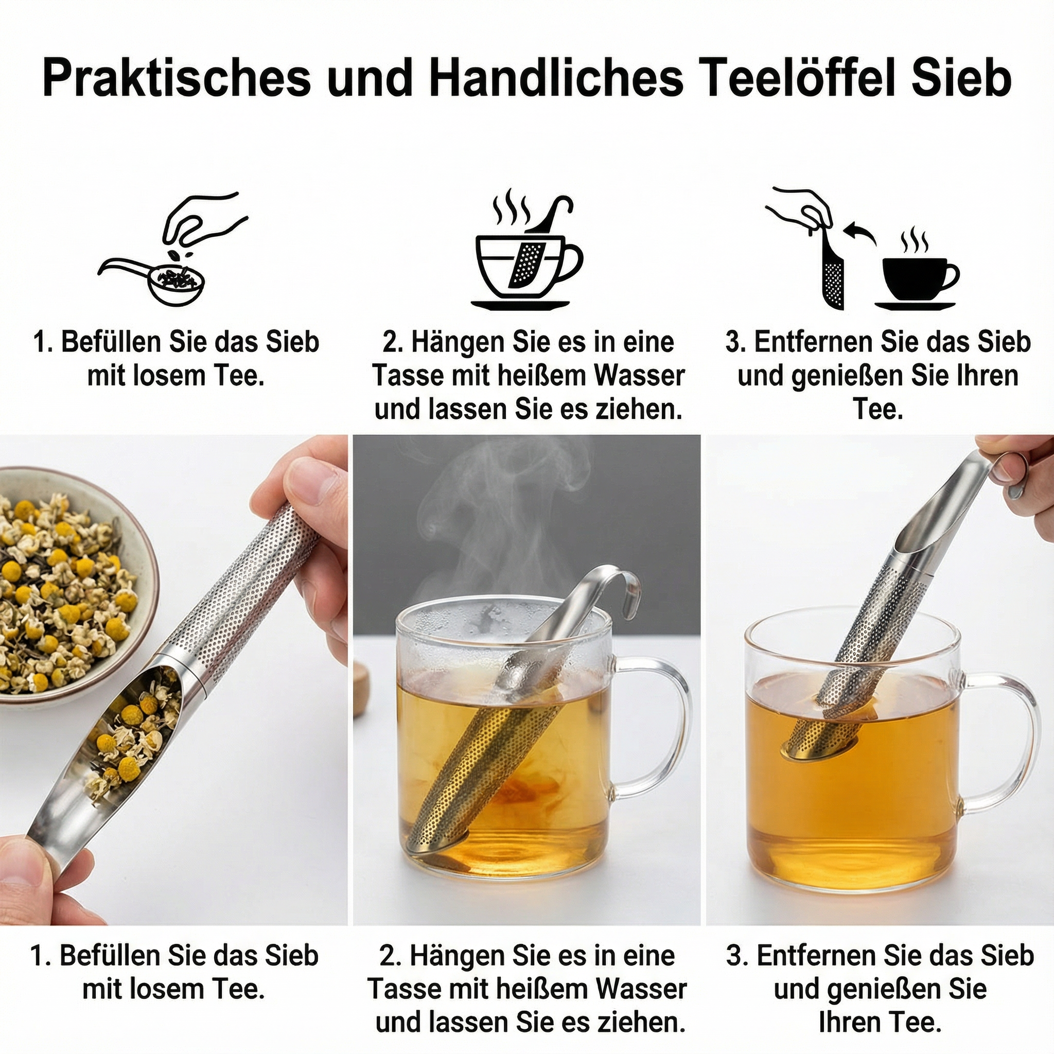 Praktische en Handige Theelepel Zeef