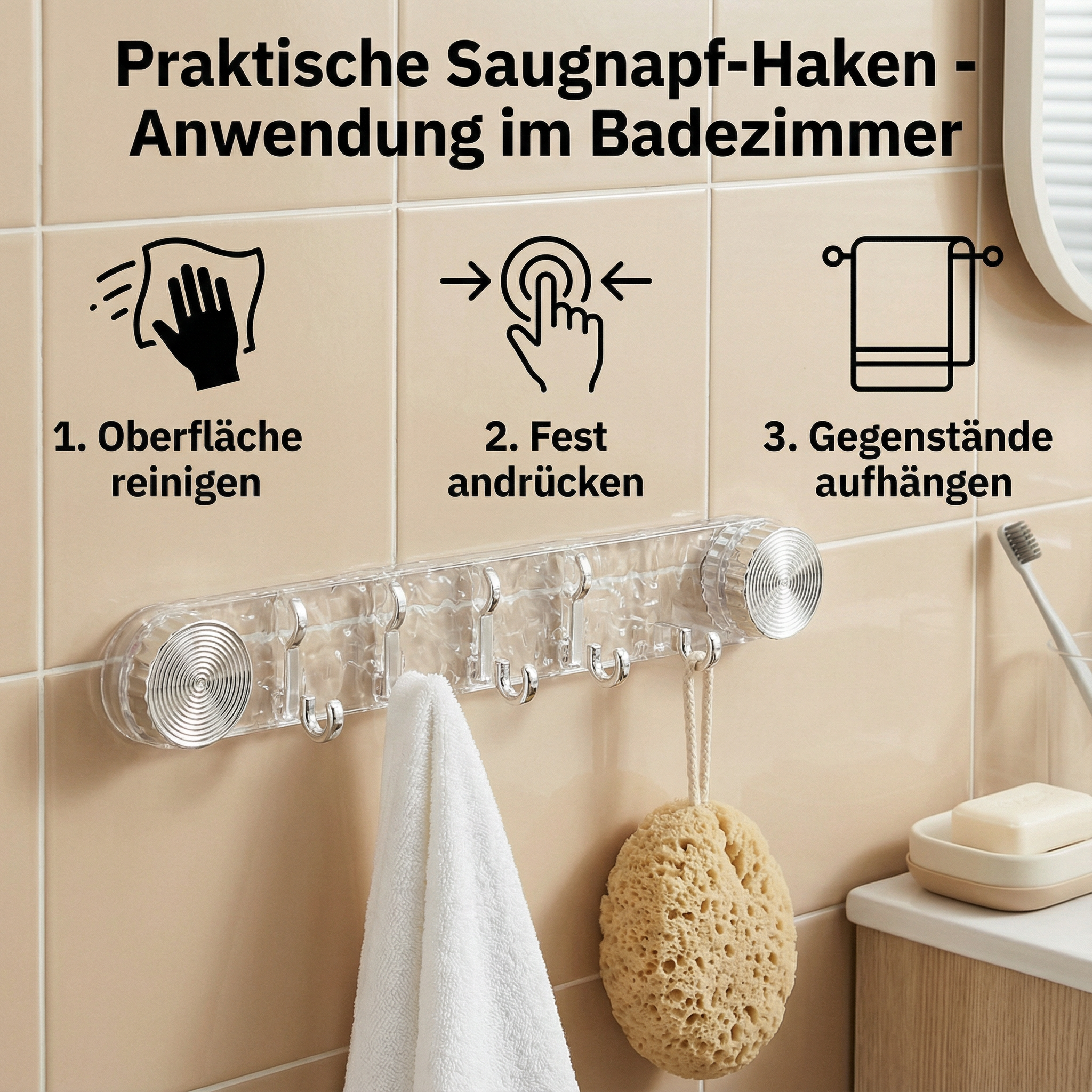 Praktische Zuignap-Haken