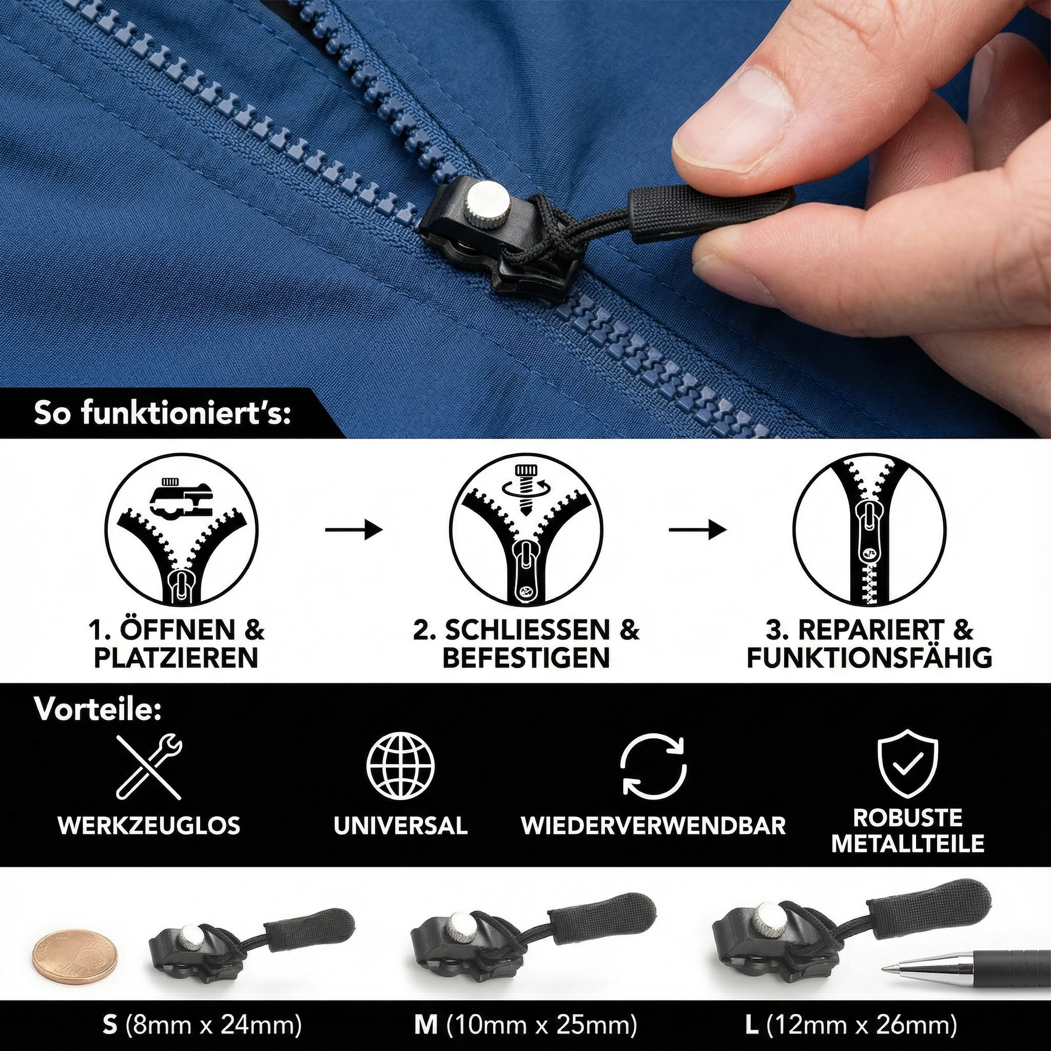 Rits Reparatie Kit 6-delige Set