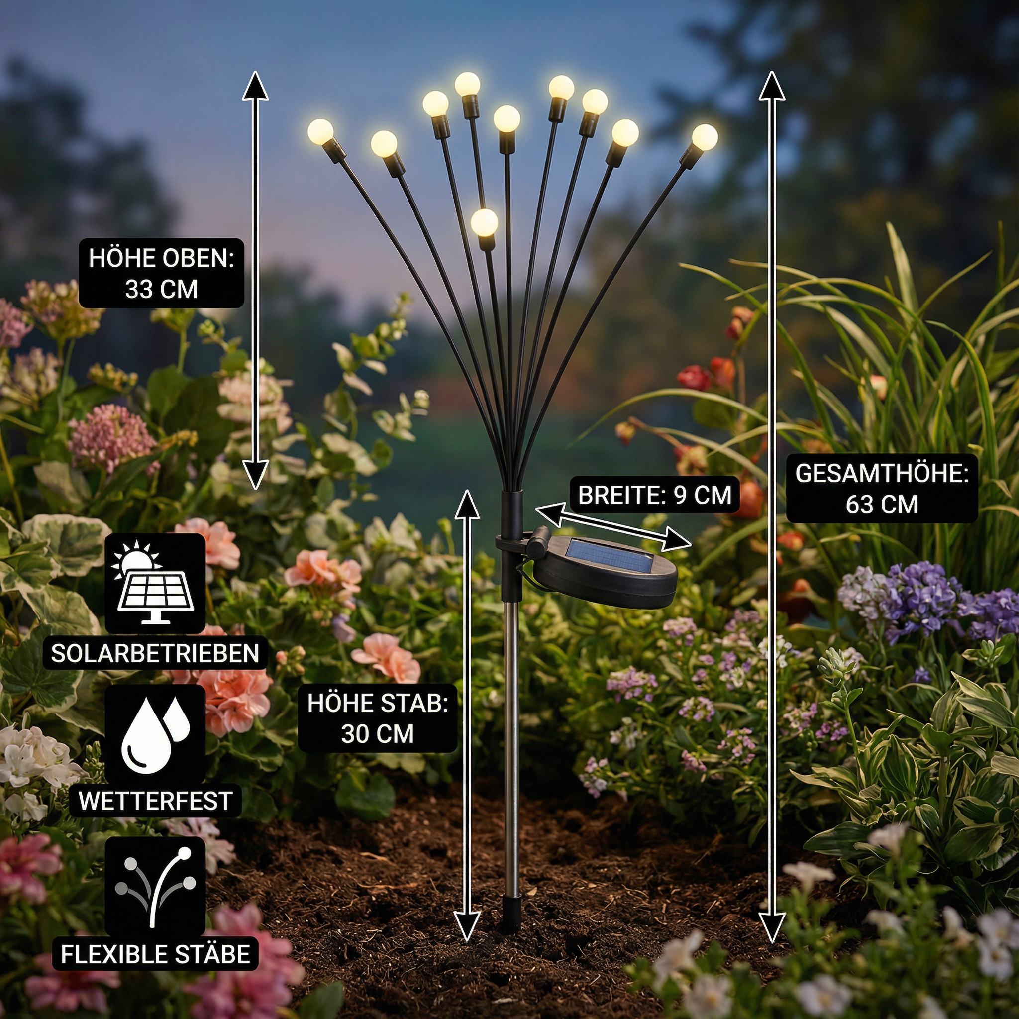 Zonne Glühwürmchen Tuinlampen